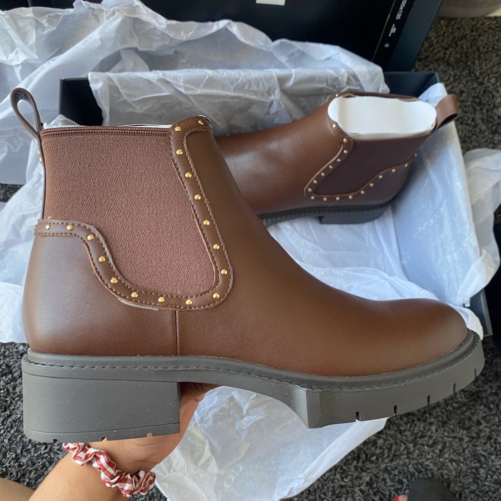 Coach Boots | Lory Bootie | Chunky Boots | Walnut Brown